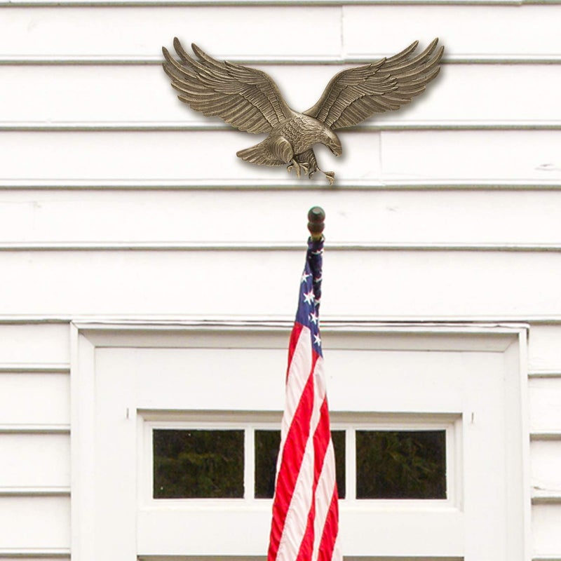 Whitehall Products Decorative Wall Eagle, 24-Inch, Antique Brass - Image 3